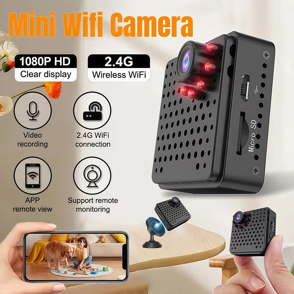 

Мини-камера 1080P, Wi-Fi, домашний детектор гуманоидов, защита безопасности, IP-видеокамеры ночного видения, портативный регистратор видеонаблюдения