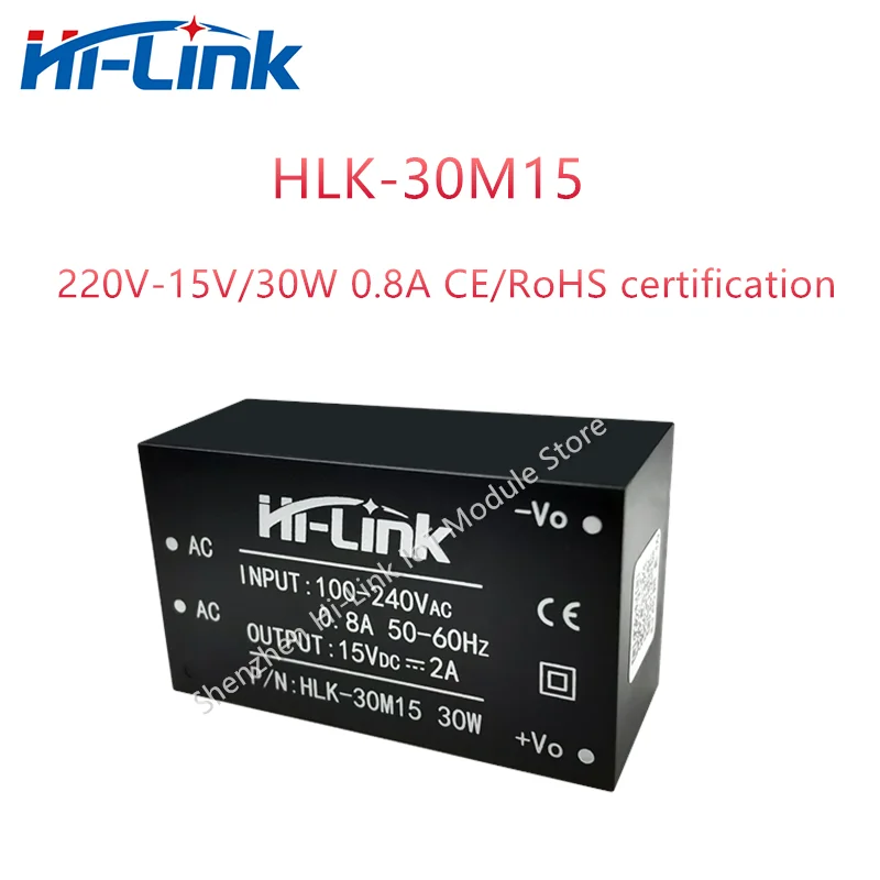 Hi-Link AC-DC 30W HLK-30M15 220V To 15V Mini Size Adjustable Power Module Converter CE/RoHS Certification Household Intelligent