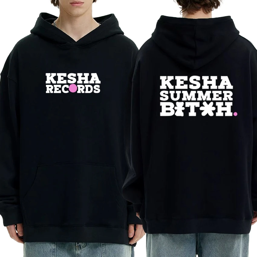 

Fashion Kesha Records Graphic Double Sided Printed Hoodie Men Women Long sleeve Pullover Autumn Winter Fleece Unisex Sweatshirts