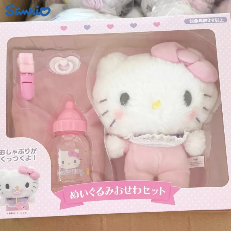 سانريو رعاية الطفل اللعب مجموعة صندوق كيتي كورومي سينامورول مع زجاجة تغذية حفاضات تغيير شخصيات كرتونية نموذج لعب فتاة هدية #2