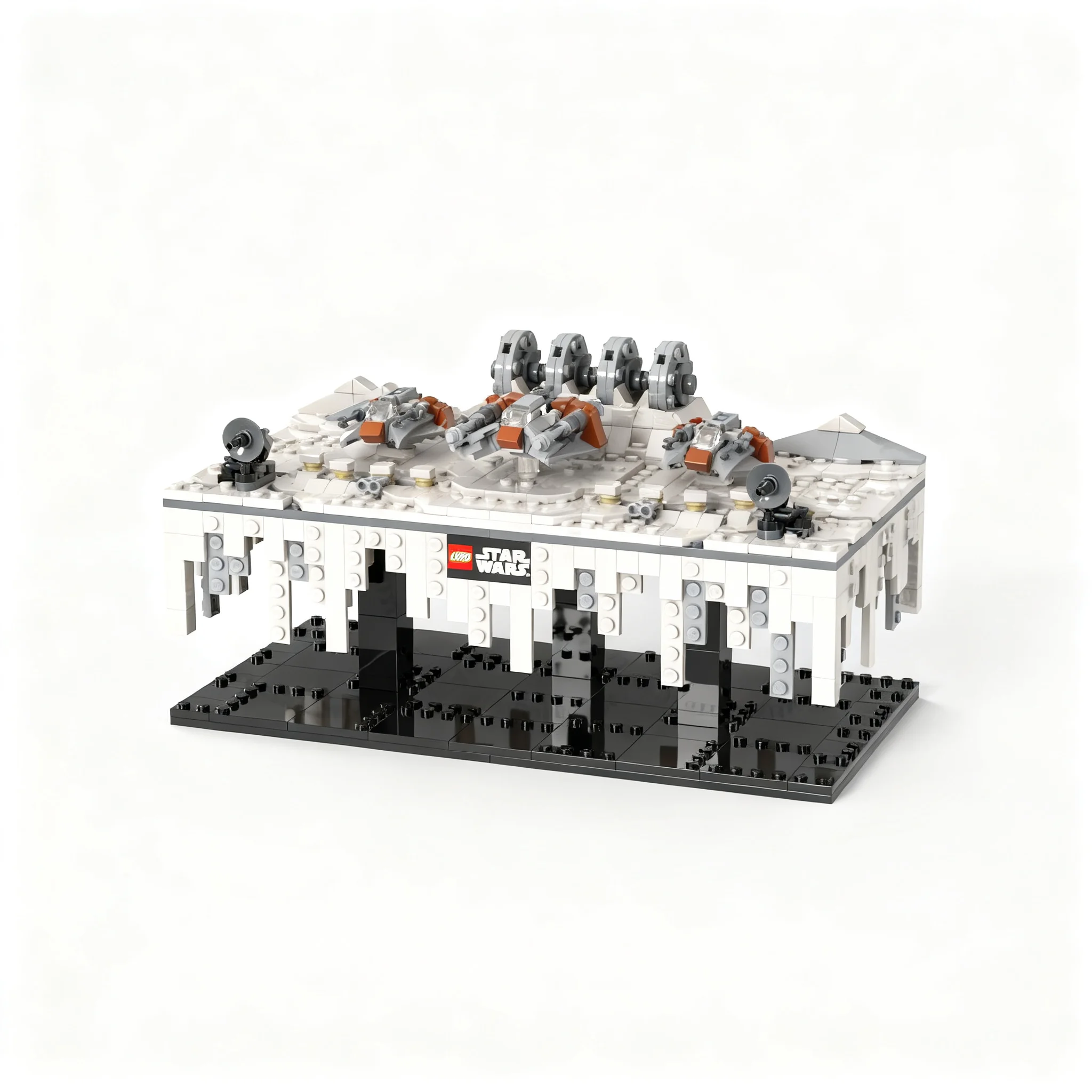783pcs MOC Star Battle Ultramicro Diorama Battle Hoth New Version PART III DEFENCE Model Building Blocks Christmas Gift Toy Idea