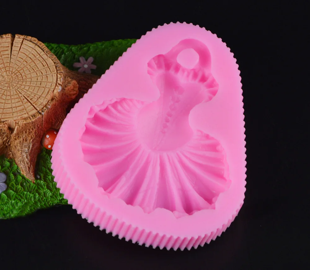 Girl\'s Ballet Dancing Skirt Silicone Forms Cake Mold Fondant Mold Cake Decorating Tool Gumpaste Candies Mold Baking Tool H544