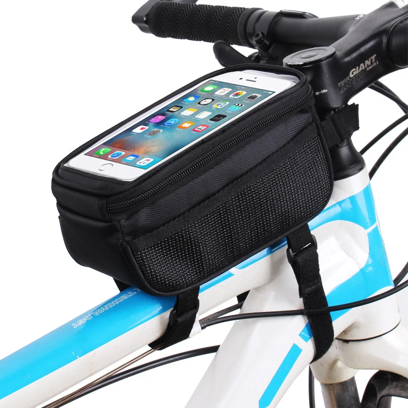 B-SOUL 1.5 L/5.5 Inch Bicycle Bag Frame Front Top Tube Cycling Bag MTB Waterproof Touch Screen  Tube Storage For Mobile Phone