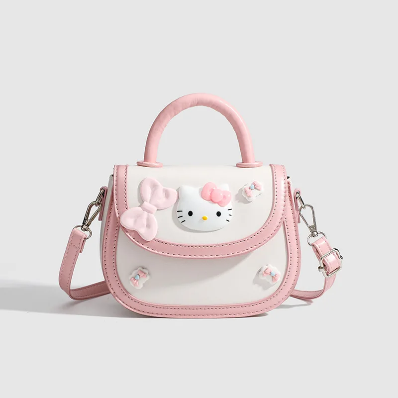 Kawaii Sanrio Hello Kitty Portable Handbag Mini Saddle Bag Y2K Handheld Crossbody Bag Shoulder Bag Dopamine Cartoon Girls Gift