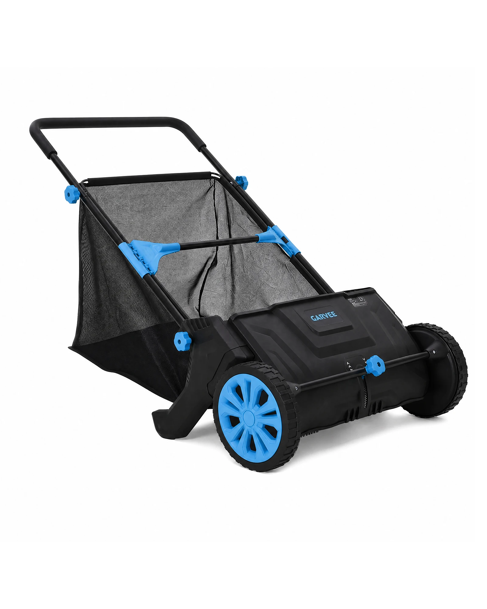 Manual Push Lawn Sweeper, 21–26 in Sweeping Width, 3.5 cu ft Leaf Blower Bag, Picks Up Leaves & Pine Cones, Rubber Wheels for Lawn/Sidewalk/Driveway