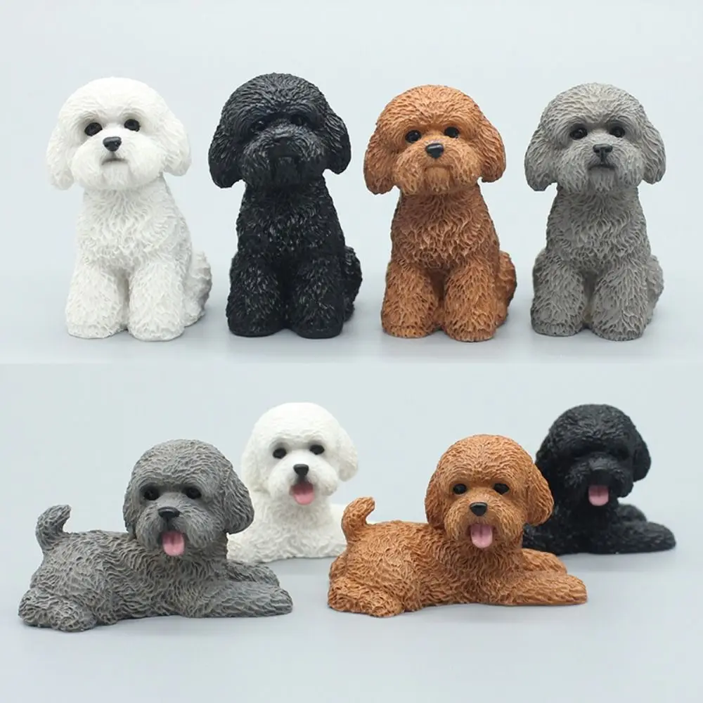 

Simulation Poodle Dog Figures Puppy Model Miniature Figurine Mini Animal Ornament Kawaii Resin Crafts Dog Action Figures