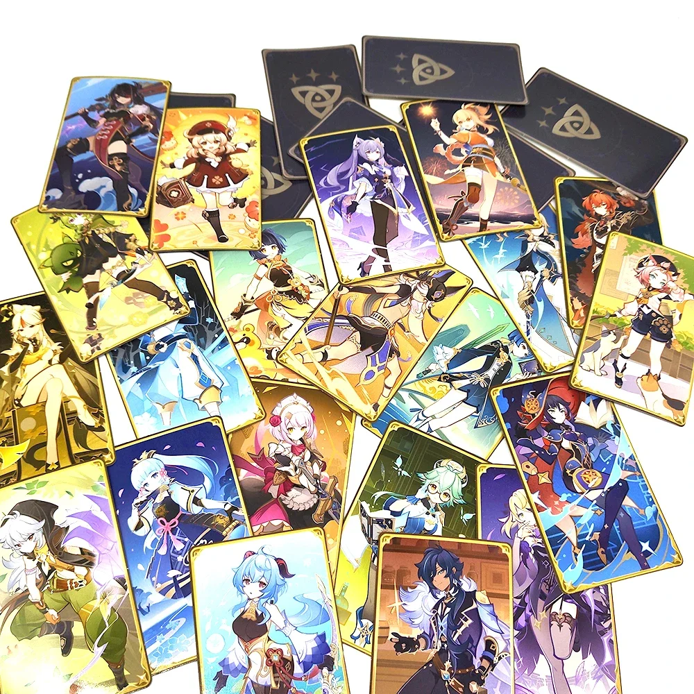 29 Pieces Hot Game Impact Genius Invokation TCG Diluc Klee Ganyu Collei Keqing Mona Noelle Character Cards for Fans Gift