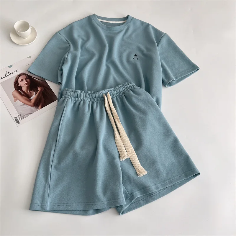 Casual Suit Shorts With Ladies T-Shirt And Top Loose Oversized Comfortable Summer Two Piece Ladies Classic High Waist Tracksuit