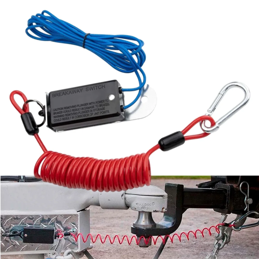 

Trailer Breakaway Switch 4FT or 6FT with Coiled Cable For Trailer Towing RV Caravan Camper boat trailer Car Accessories