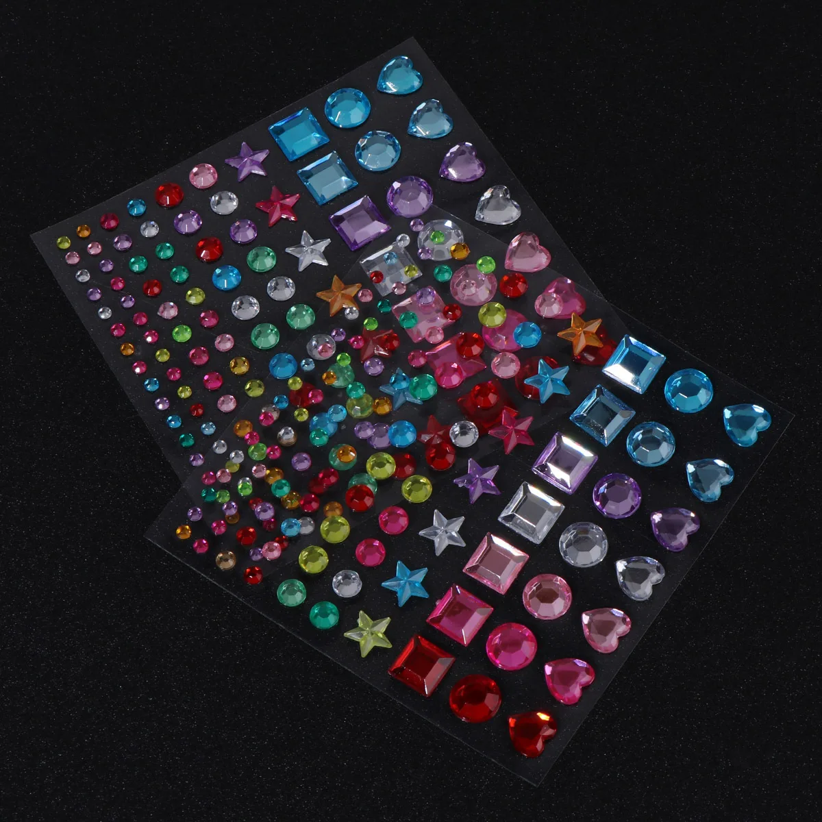 

12 Sheets Bright Acrylic Rhinestone Stickers Colorful Crystal DIY Decorative Elements for Crafts Scrapbooks Frames Cars Kids Art