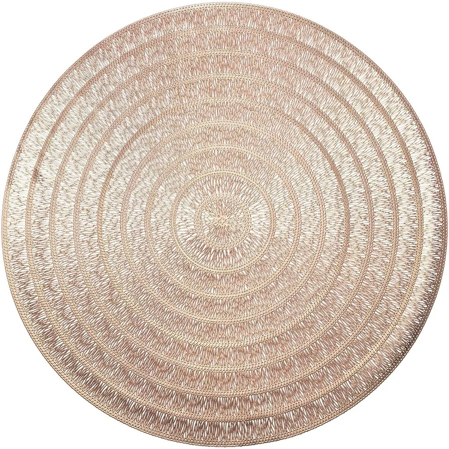 

40 Pieces Pack Pressed Vinyl Metallic Placemats for Wedding Events Elegant Rose Gold Table Centerpiece Accents Durable and Styl