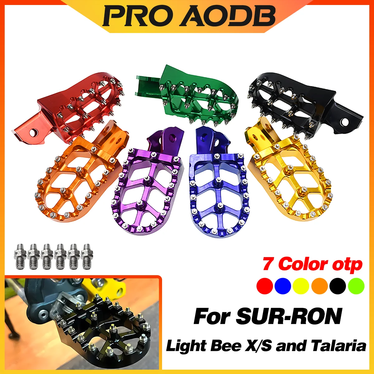 For Sur-Ron Surron Light Bee X /S CNC Motocross Aluminum Foot Pegs Rest Footpegs Electric Motorcycle For Talaria Moto Acessorios