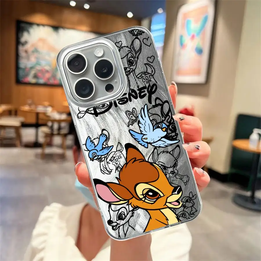Case for iPhone 13 Pro 14 12 14 Plus 11 16e 15 16 Pro Max Back Phoen Cover Disney Bambi Deer