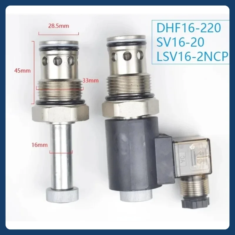 2-position 2-way Normally Closed Threaded Hydraulic Cartridge Pressure Maintaining Solenoid Valve DHF16-220 SV16-20 NCP