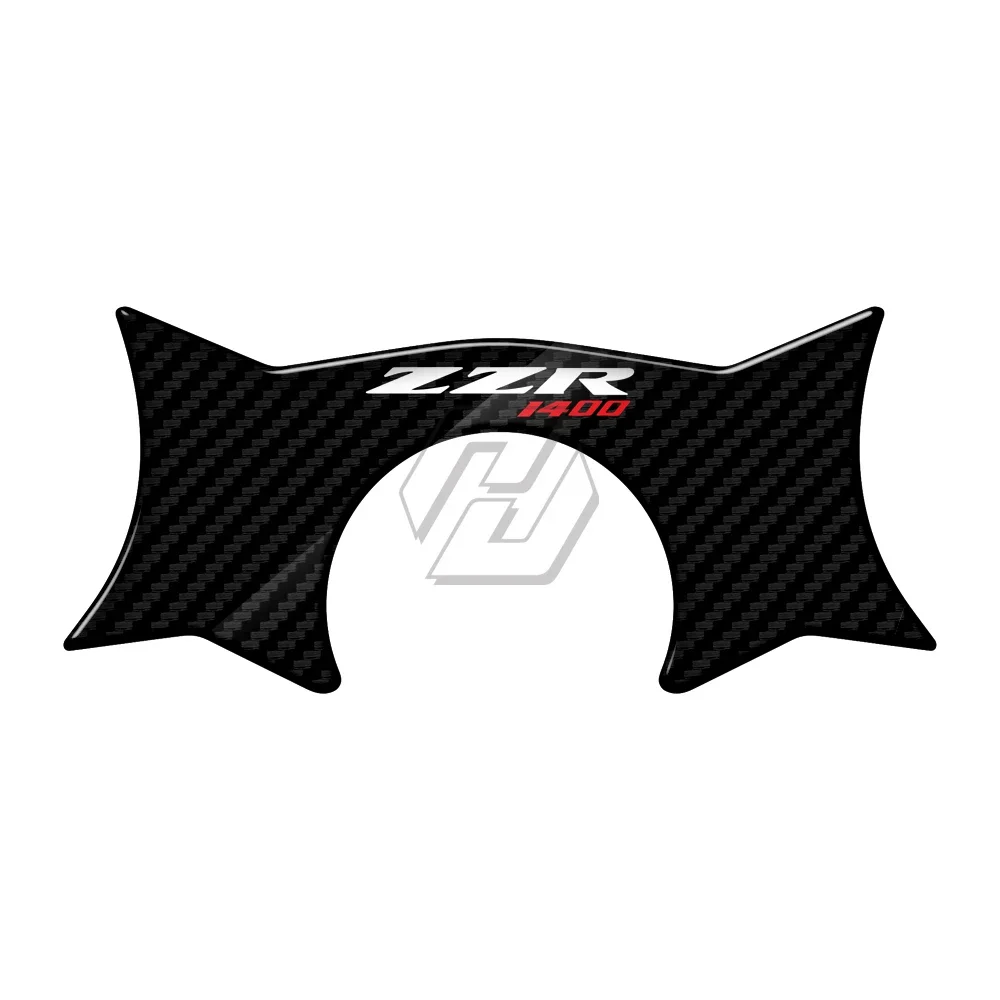 3D Carbon Fiber Triple Tree Yoke Cover Protector Tank Pad for Kawasaki ZZR1400 2006-2011