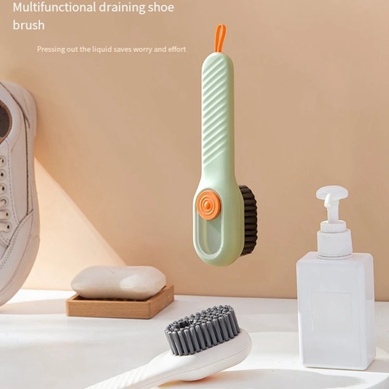 Multifunctional Liquid Shoe Brush, Press-Type Cleaning Brush, Cleaning Tool Soft-Bristled Clothing Cleaning Brush