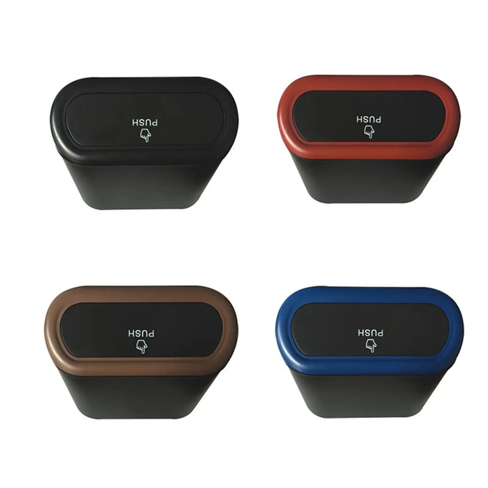 Small Car Trash Can with Lid Waster Container Compact Pressing Trash Bin for Home Office Van Travel Car Waste Storage