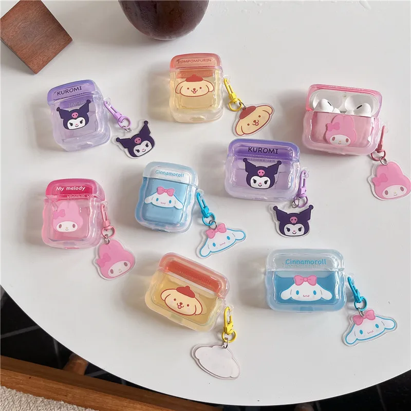 Anime Saniro Earphone Case for AirPods 1 2 3 Pro Pro2 4 Wireless Bluetooth My Melody Kuromi Pom Purin Cinamonroll Cover