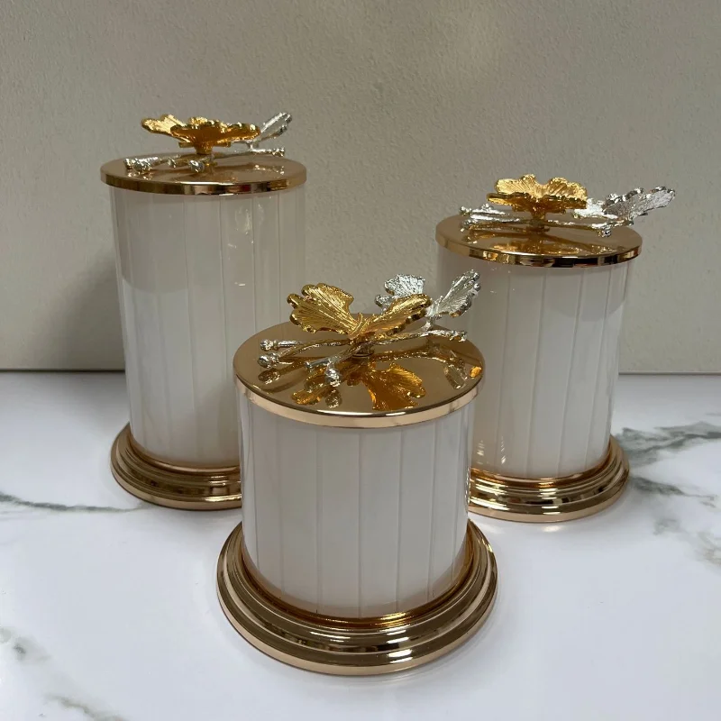 Delicate Metal Butterfly Candy Jar Storage Box European Cotton Swab Box Nut and Biscuit Jar Storage Container Home Decoration