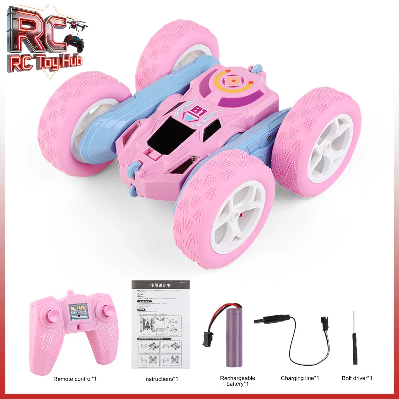 

RC Stunt Car 2.4G Remote Control 360 Degree Flip Double Sided Vehicle With LED Lights Wheel Swing Arm All Terrain Toy For Kids