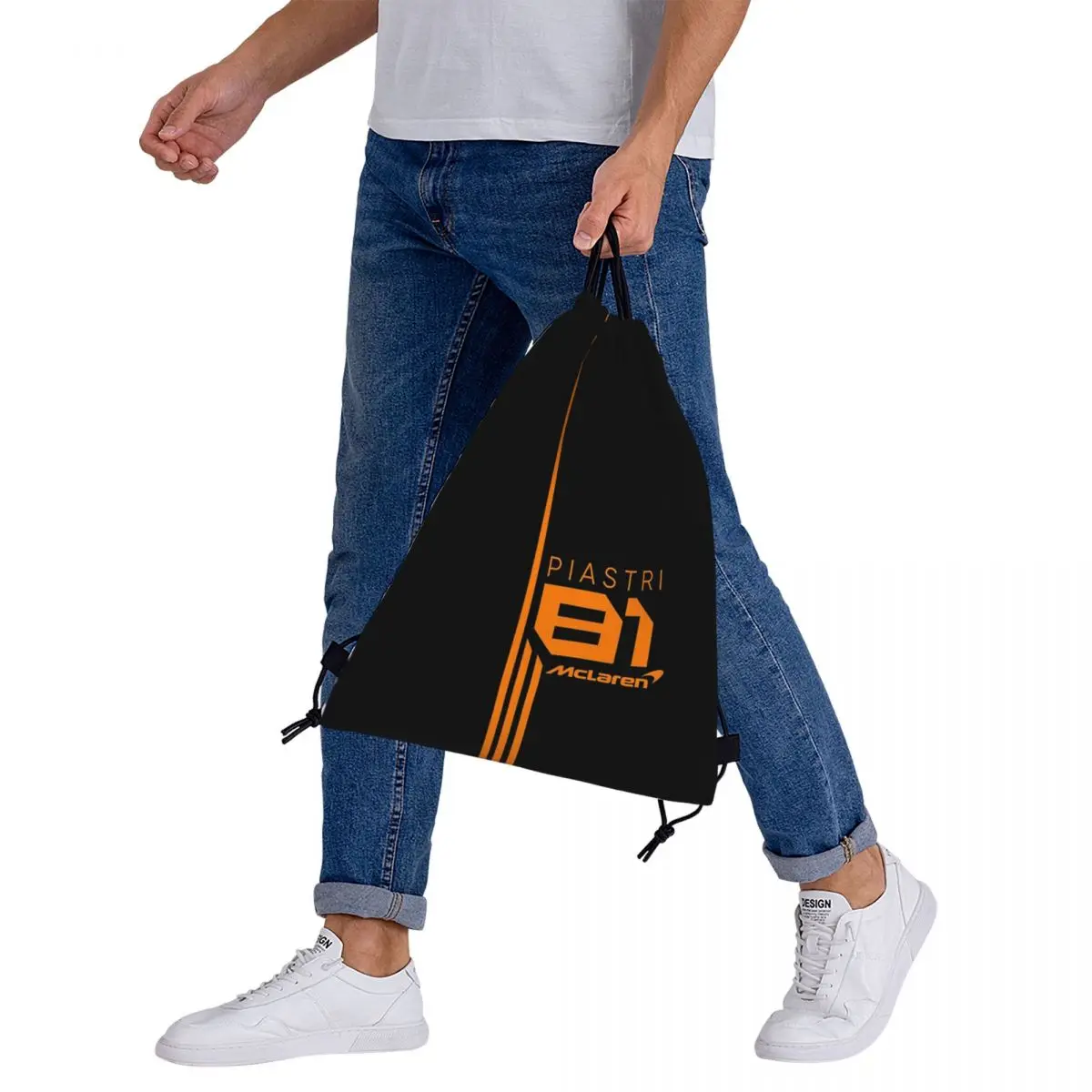 กระเป๋าเป้สะพายหลัง Oscar Piastri 81 Motorsports แบบสบายๆ  กระเป๋าเชือกรูดใส่ของจุกจิก กระเป๋าใส่หนังสือ สำหรับผู้ชาย ผู้หญิง และนักเรียน