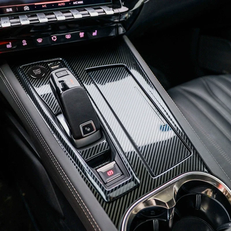 For Peugeot 508 2019 2020 2021 2022 CarbonFiber interior Accessories gear shfit panle steering wheel seat switch Air vent Cover