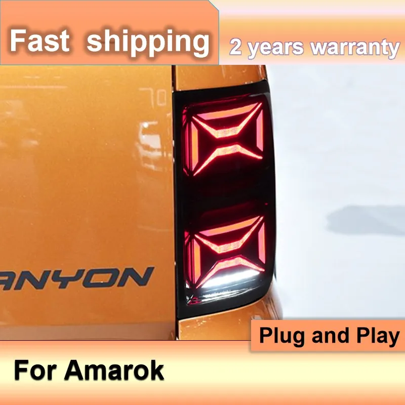 

Автомобильные аксессуары для VW Amarok Задние фонари 2010-2021 Amarok Задние фонари Volkswagen Задние DRL + противотуманные фары + тормоз + указатель поворота + задний ход