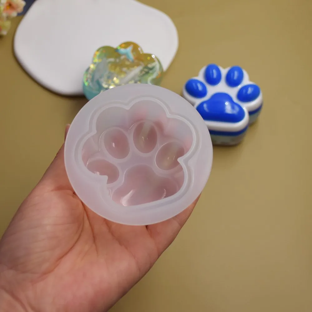 Silicone Mold Cat's Paw Bear Paw Pendant Handmade DIY Jewelry Making Epoxy Resin Molds Key Chain Ornaments DIY Materials