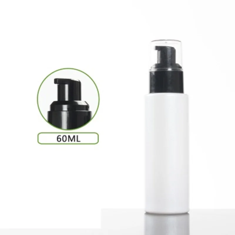 60ml frosted/green/blue/white glass bottle black pump serum/lotion/emulsion/foundation/moisture toner essence cosmetic packing