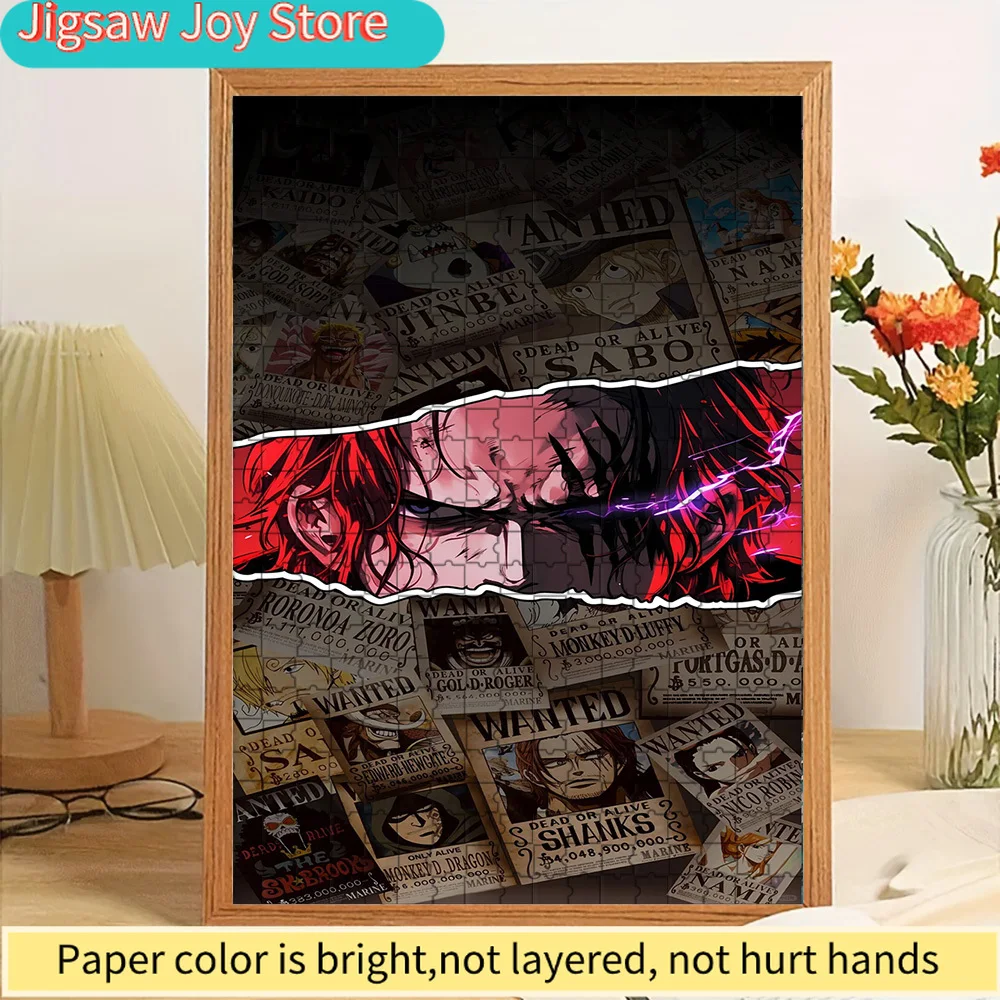 

Коллаж-пазл с изображением Шанка из аниме One Piece, сцена с фиолетовой молнией, креативный подарок для фанатов аниме и декора дома