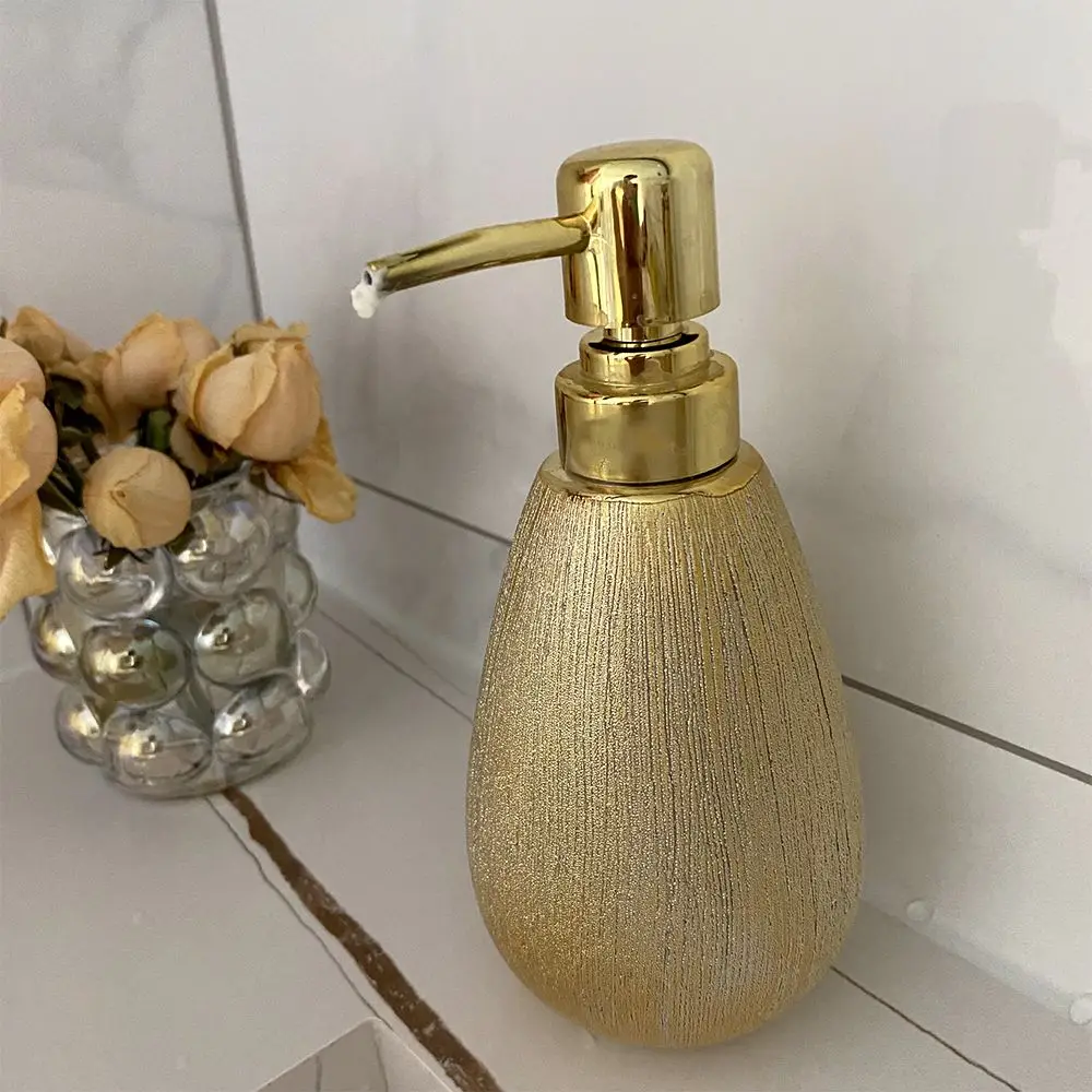 

Флаконы-дозаторы керамические 400 мл с золотым пресс-помпом, люксовые, для дезинфицирующего средства для рук, многоразовые, для шампуня, геля для душа, жидкого мыла