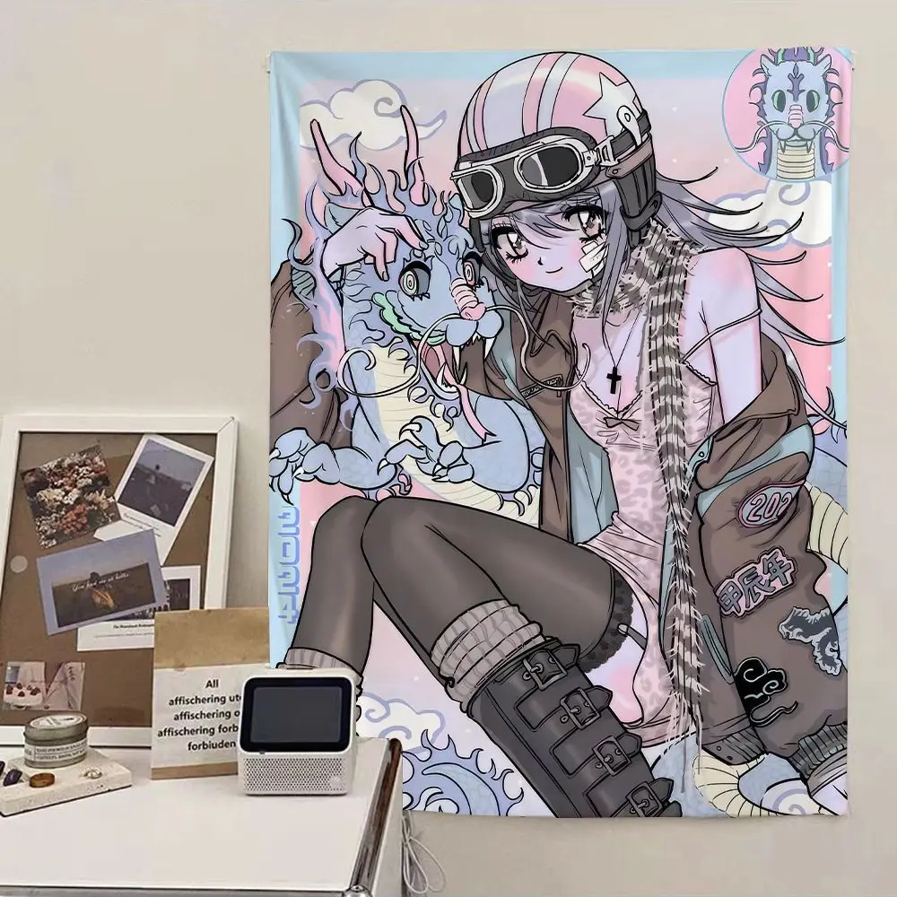 1 قطعة Y2K الأصلي لطيف الكرتون نمط نسيج المتخصصة الربط عناصر نسيج معلق القماش مرة أخرى إلى 2000