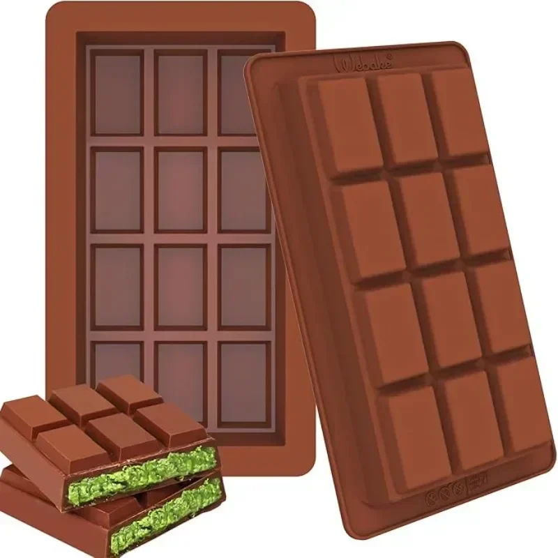 

Dubai Chocolate Bar Molds Silicone Bars Break Apart Wax Melt Mould Easy Release Rectangle Durable For Protein Handmade Gift