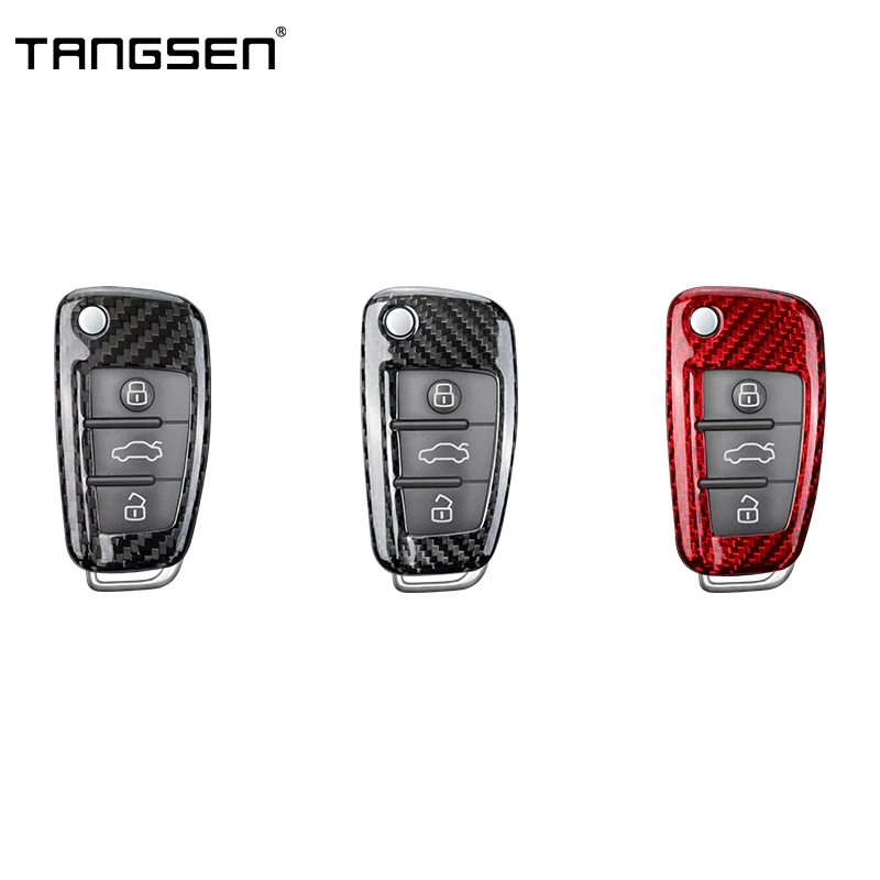 

Carbon Fiber Car Auto Key Case Shell Fob Compatible With Audi A4L A5 A7 A3 Q3 S3 A6L S6 A1