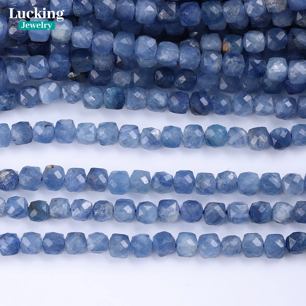 

Trendy Natural Kyanite Faceted Beads Cube Rice Shape Undyed Gemstone for Jewelry Making Perfect Gift Spiritual Gifts