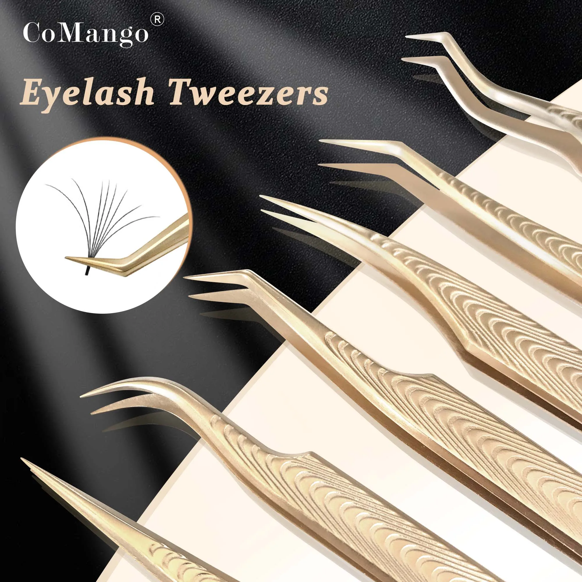 pinzas para pestañas de alta calidad pinzas de acero inoxidable superduro pinzas 3D volumen preciso antiestático clip de extensión de pestañas