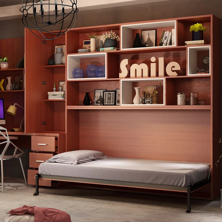 Factory Price Horizontal Manual Murphy Bed Hardware Kit Space Saving Folding Hidden Wall Bed Mechanism with Auto Legs