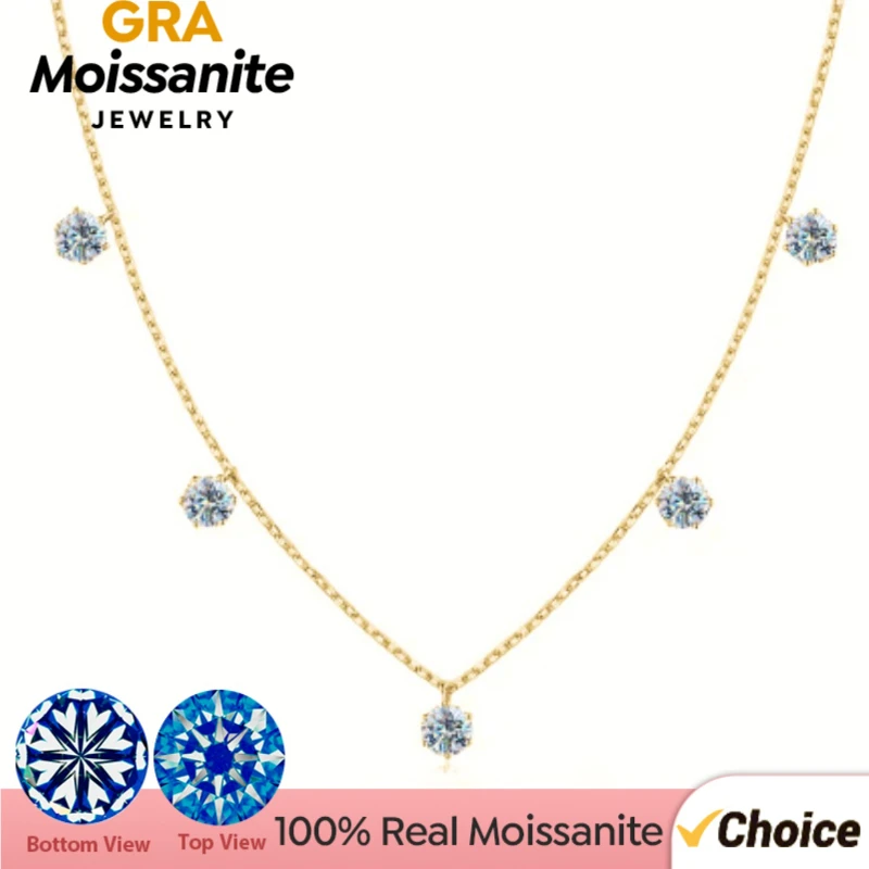 

GRA 0,5 карата настоящий муассанит с бриллиантами, круглая подвеска, ожерелье для женщин, повседневная одежда, юбилей, стерлинговое серебро 925, ювелирные изделия