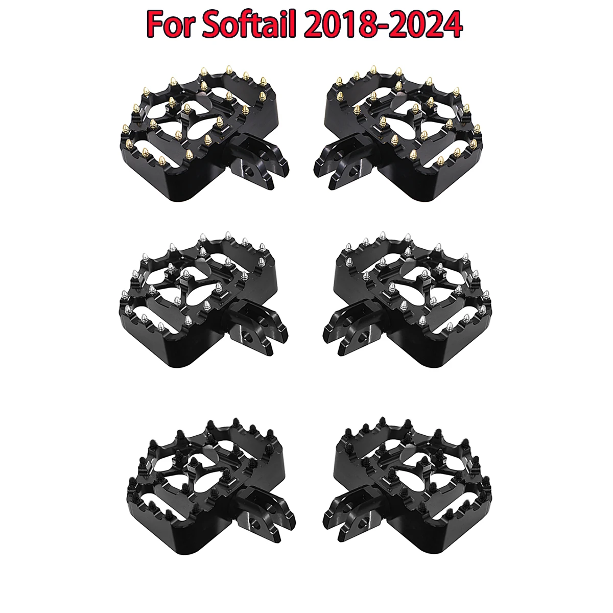 

Motorcycle Floorboard Riot Foot Pegs Footrest Pedals For Harley Softail 2018-2024 Street Bob Breakout Low Rider Fat Boy