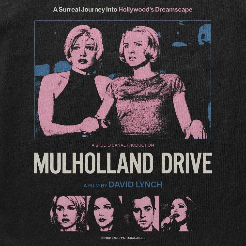 Mulholland Drive Movie Poster T-Shirt Retro Neon Film Tee David Lynch Film Vintage Tee Clothing Short Sleeve Unisex Men Women