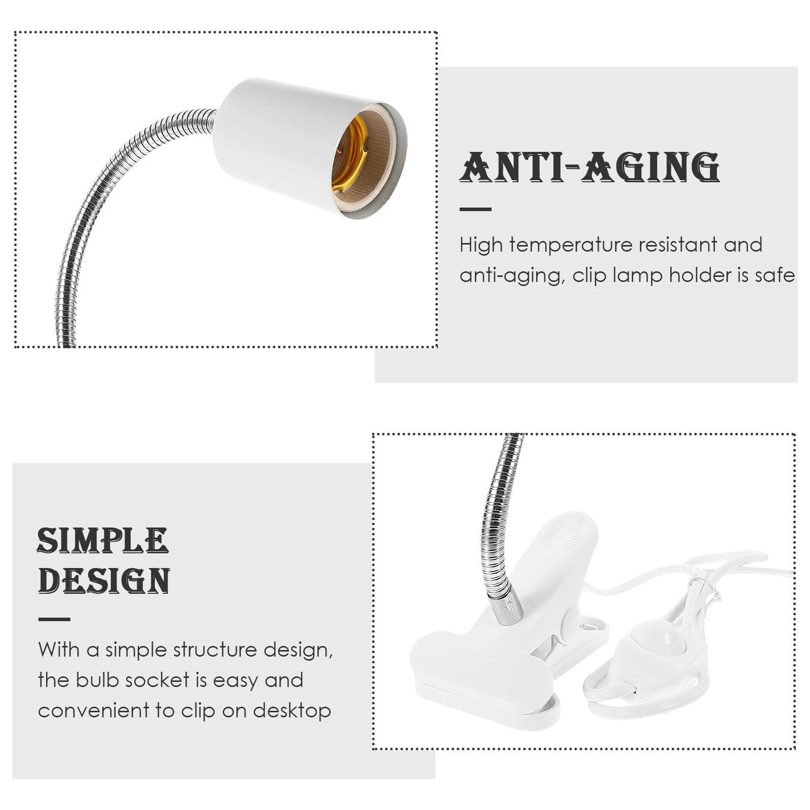 

s Adjustable Clip Lamp Holder Light Socket Replacement Aluminum Alloy Desk Lamp Parts Grow Lighting Pet Supplies