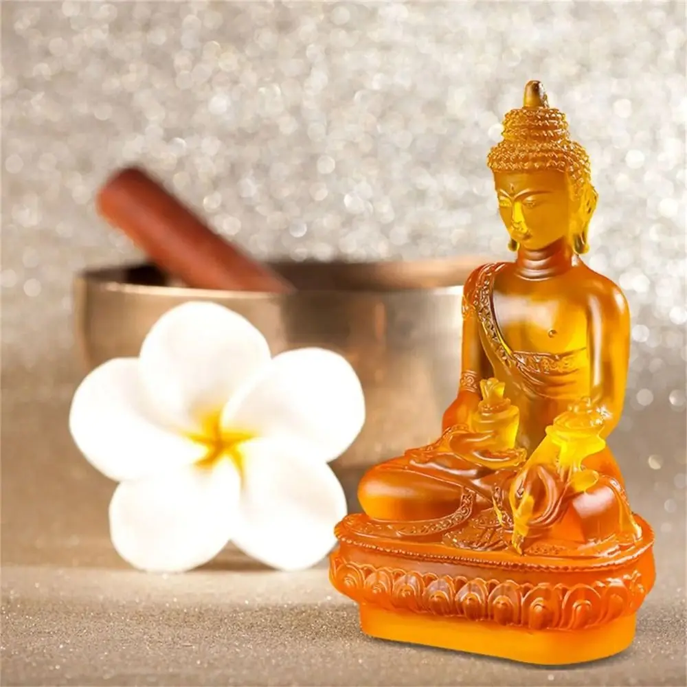 1 PCS Multi-colored Medicine Buddha Statue Creative Resin Buddha Crafts Simple Retro Pharmacist Buddhist Sculpture