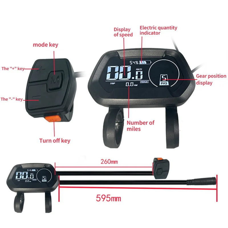 

2525+ E-Bike Display DZ43 LCD Display Screen for Mid Motor BBS01 02 HD Display Electric Bicycle Parts
