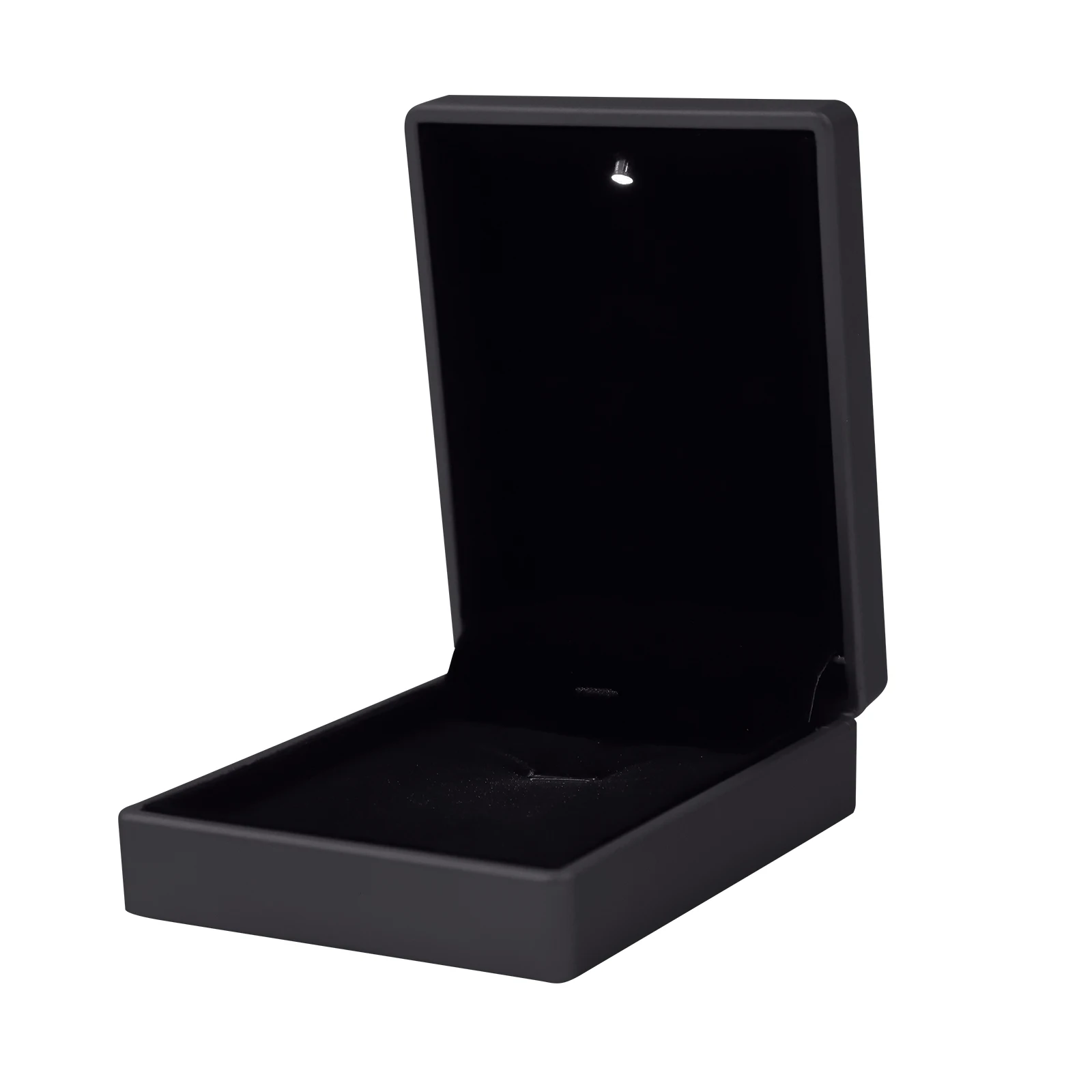 

Jewelry Box LED Light Necklace Case Rubber Coated Luxury Gift Boxes for Engagement Wedding Birthday Present Storage Travel