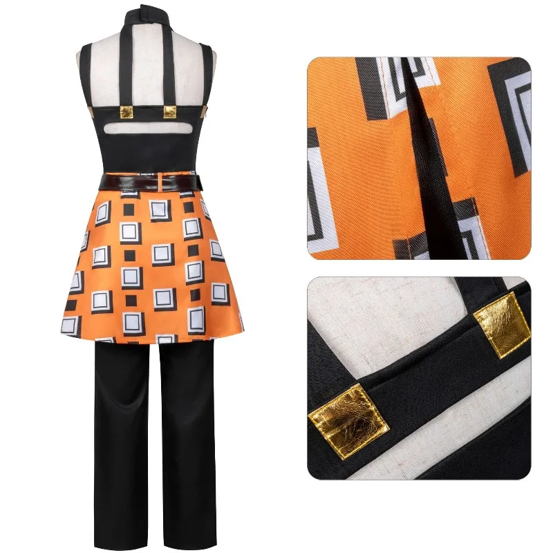 New JOJO Bizarre Adventure Golden Wind Narancia Ghirga Cosplay Costume Black Tops Apron Man Woman Christmas Suit Fan Gifts view 3