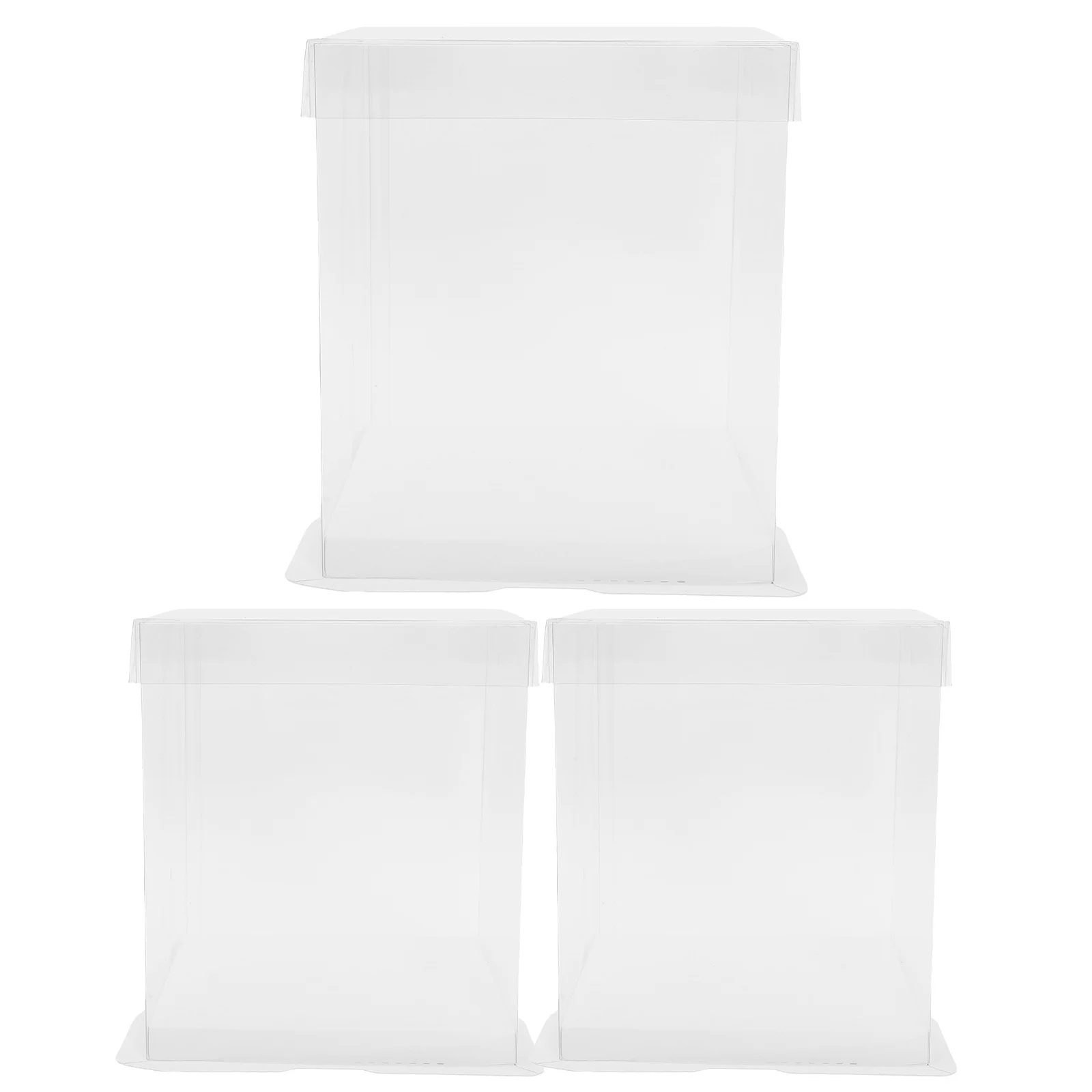 Boîtes à gâteaux transparentes et portables, 3 pièces, boîte d'emballage, conteneur à gâteaux pour anniversaire, fête de mariage, présentoir de desserts, boîtes à desserts