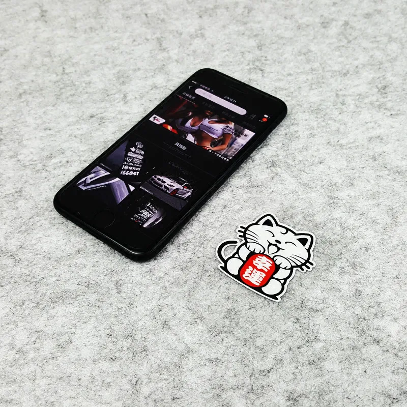 S384 Reflective Waterproof Stickers Japanese Cartoon Lucky Fortune Cat for Car Whole Body Motorcycle Helmet Waring Mark Decals