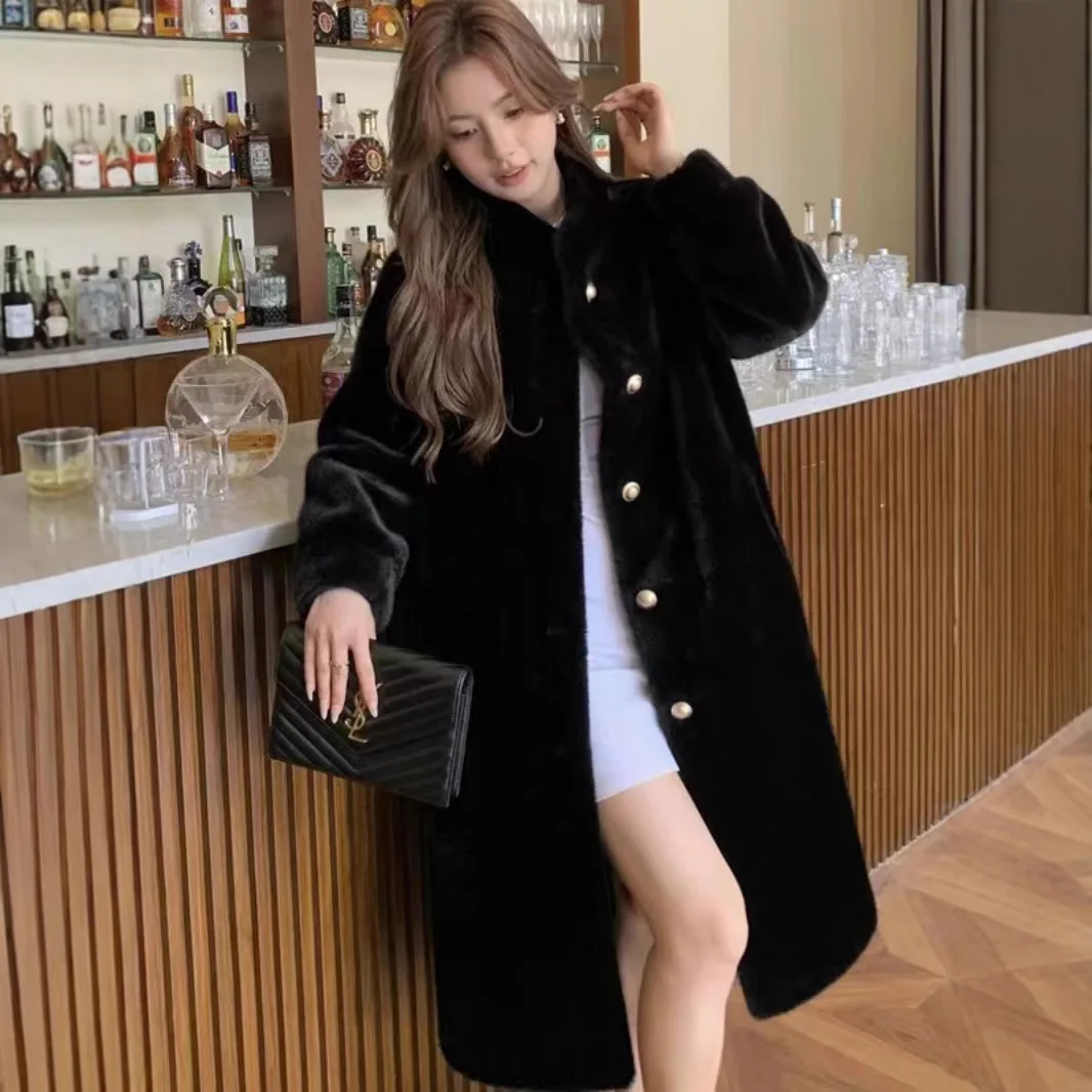 

New Fashion Real Natural Whole Rabbit Fur Coat with Luxury Natural Fox Fur Collar Jacket Full Pelt Rabbit Fur Overcoat Wh24
