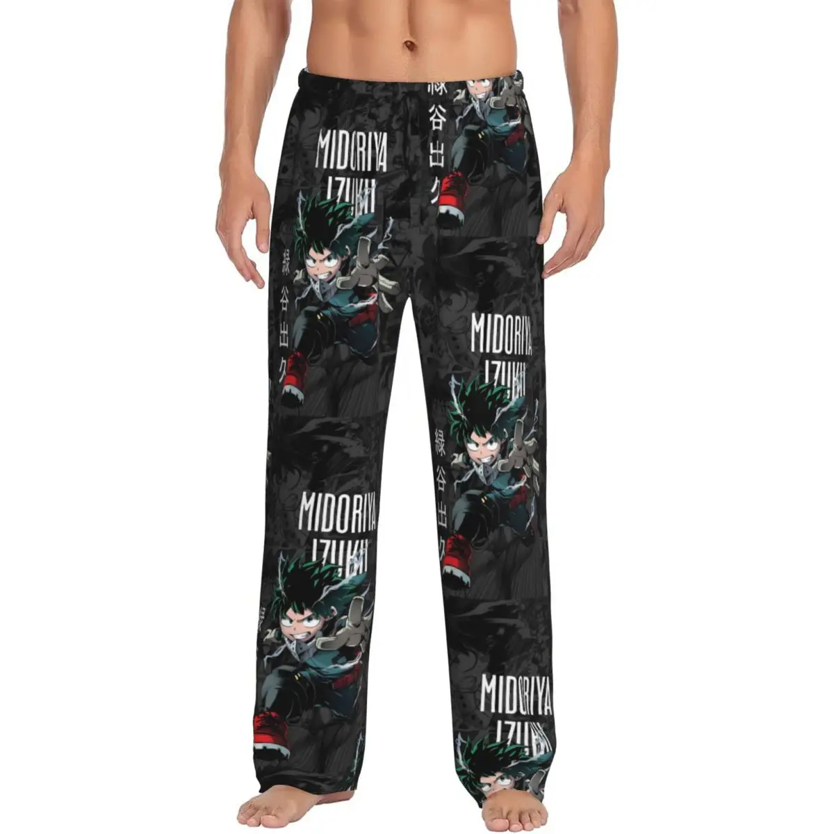 

My H-Heros Academias Men Dekus Pajama Pants Print Hero Anime Graphic Japan Style Sleep Sleepwear Bottoms with Pockets