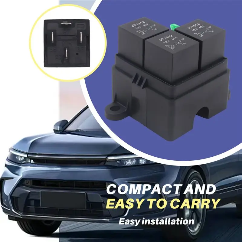 N96R 3 Way 4Pin Fuse Holder Relay Holder Circuit Standard ATO Blade Fuse Relay Holder 12V 40A Relay